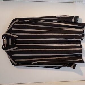 Loris Azzaro Black and Gray Button Shirt.